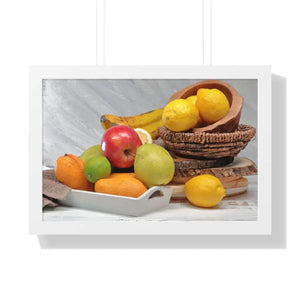 Framed Horizontal Poster - Fruits Still Life Art - Dipaliz - 24″ x 16″ / White - Posters Prints & Visual Artwork