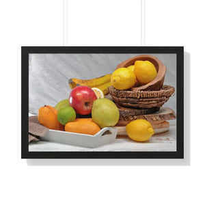 Framed Horizontal Poster - Fruits Still Life Art - Dipaliz - 30’’ x 20’’ / Black - Posters Prints & Visual Artwork