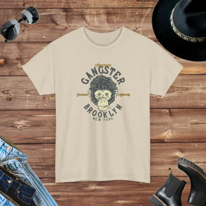 Gangster Brooklyn T-shirt Heavy Cotton Unisex Style Dipaliz - Sand / s - T-shirts