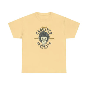 T-shirt - Gangster Brooklyn Monkey Heavy Cotton Unisex Tee - Dipaliz Yellow Haze / s