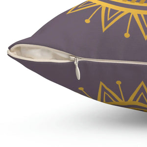 Geometric Mandala Polyester Square Pillow - Dipaliz - Throw Pillows