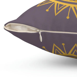 Geometric Mandala Polyester Square Pillow - Dipaliz - Throw Pillows