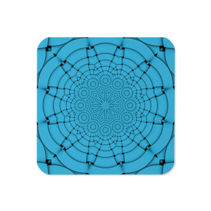 Geometric Pattern Coasters – Blue Cork - Dipaliz
