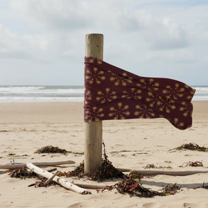 Plush Maroon Towel - Geometric Pattern Cotton - Dipaliz - Beach Towels