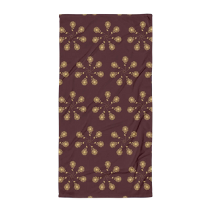 Plush Maroon Towel - Geometric Pattern Cotton - Dipaliz - Beach Towels