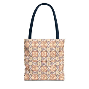 Print Tote Bag Abstract Beige Pattern Chic Style - Dipaliz - 13’’ × / Navy - Bags