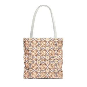 Print Tote Bag Abstract Beige Pattern Chic Style - Dipaliz - 16’’ × / White - Bags