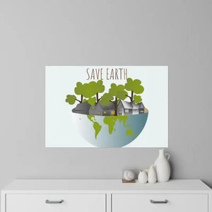 Wall Decal - Save Earth Decals - Eco Globe Design - Dipaliz 36’’ x 24’’