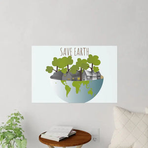 Wall Decal - Save Earth Decals - Eco Globe Design - Dipaliz