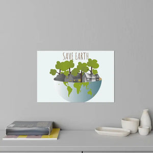 Wall Decal - Save Earth Decals - Eco Globe Design - Dipaliz