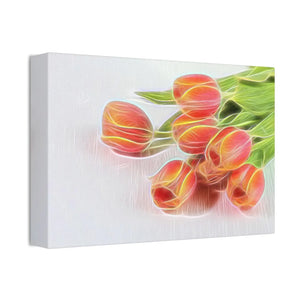 Vibrant Glowing Tulips Canvas - Semi Glossy Finish - Dipaliz - Posters Prints & Visual Artwork