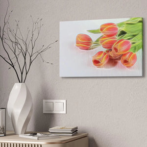 Vibrant Glowing Tulips Canvas - Semi Glossy Finish - Dipaliz - Posters Prints & Visual Artwork
