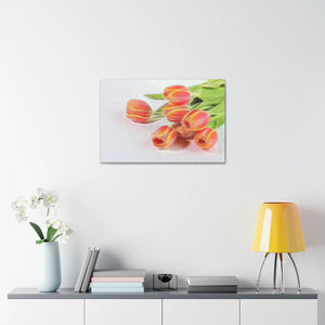 Vibrant Glowing Tulips Canvas - Semi Glossy Finish - Dipaliz - Posters Prints & Visual Artwork
