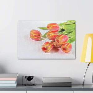 Vibrant Glowing Tulips Canvas - Semi Glossy Finish - Dipaliz - Posters Prints & Visual Artwork