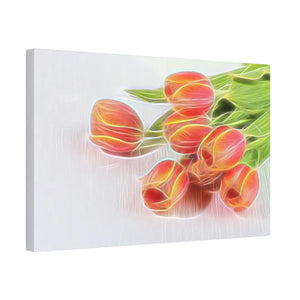 Vibrant Glowing Tulips Canvas - Semi Glossy Finish - Dipaliz - Posters Prints & Visual Artwork