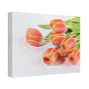 Vibrant Glowing Tulips Canvas - Semi Glossy Finish - Dipaliz - Posters Prints & Visual Artwork