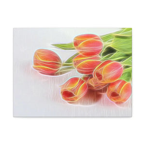 Vibrant Glowing Tulips Canvas - Semi Glossy Finish - Dipaliz - Posters Prints & Visual Artwork