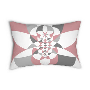 Abstract Pink Polyester Lumbar Pillow - Dipaliz - Pillows
