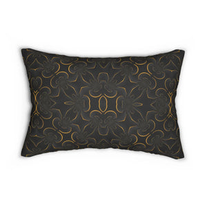 Gold Abstract Polyester Lumbar Pillow Spun - Dipaliz - Throw Pillows
