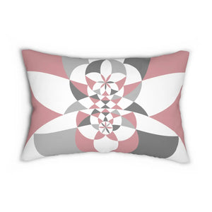 Abstract Pink Polyester Lumbar Pillow - Dipaliz - Pillows