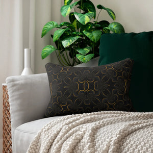 Gold Abstract Polyester Lumbar Pillow Spun - Dipaliz - Throw Pillows