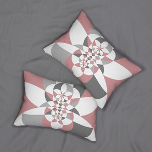 Abstract Pink Polyester Lumbar Pillow - Dipaliz - Pillows
