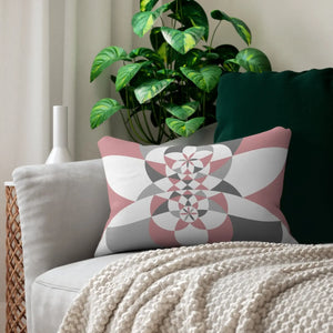Abstract Pink Polyester Lumbar Pillow - Dipaliz - Pillows