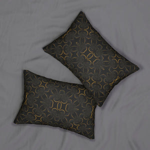 Gold Abstract Polyester Lumbar Pillow Spun - Dipaliz - Throw Pillows