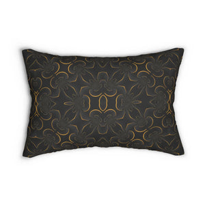 Gold Abstract Polyester Lumbar Pillow Spun - Dipaliz - Throw Pillows