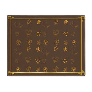 Home Decor - Gold Leaves Cotton Placemat - Elegant Dining - Dipaliz 18’’ × 14’’