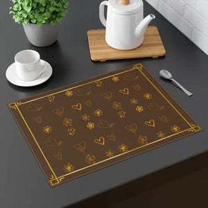Gold Leaves Cotton Placemat - Elegant Dining Decor - Dipaliz - 18’’ × 14’’ - Placemats