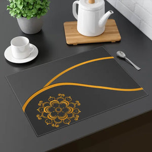 Gold Pattern Placemats - Glamorous Table Decor - Dipaliz - 18’’ × 14’’