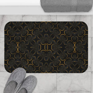 Bath Mat Golden Abstract Pattern Luxury Style Dipaliz - 34’’ × 21’’ - Home & Garden