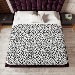 Paw Print Sherpa Blanket Two Colors - Blankets