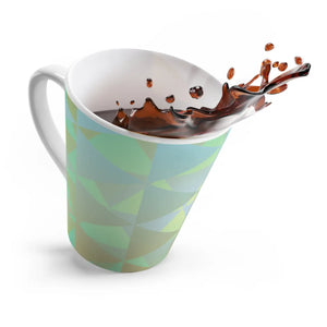 Green Geometric Pattern Latte Mug 12oz Ceramic - Dipaliz - Mugs