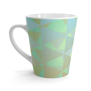 Green Geometric Pattern Latte Mug 12oz Ceramic - Dipaliz - Mugs