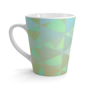 Latte Mug Green Geometric Pattern Bold Modern Style Dipaliz - 12oz - Mugs