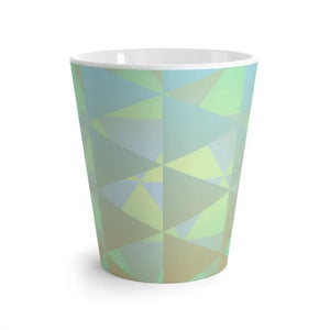Latte Mug Green Geometric Pattern Bold Modern Style Dipaliz - 12oz - Mugs