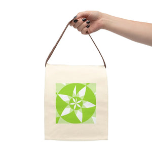 Green Abstract Pattern Lunch Bag Cotton Canvas Pack Dipaliz - Bags