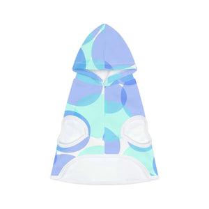Dog Hoodie Blue Circles Pattern - Stylish Pet Apparel - Dipaliz - s / White Rib - Pets
