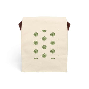 DipaliZ Green Leaves lunch bag in natural organic cotton canvas