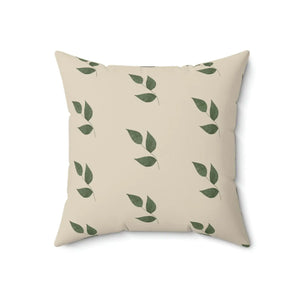 Green Leaves Pattern Polyester Square Pillow - Dipaliz - Throw Pillows