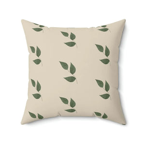 DipaliZ Green Leaves throw pillow, botanical leaf pattern on polyester