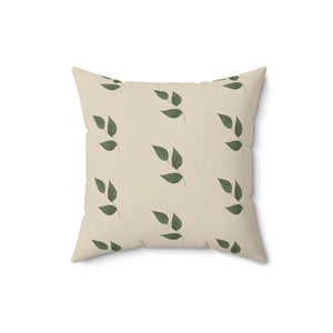 Green Leaves Pattern Polyester Square Pillow - Dipaliz - Throw Pillows