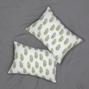 Green Leaves Polyester Lumbar Pillow – Eco Friendly - Dipaliz - Pillows