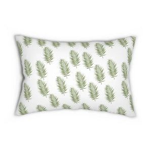 Green Leaves Polyester Lumbar Pillow – Eco Friendly - Dipaliz - Pillows