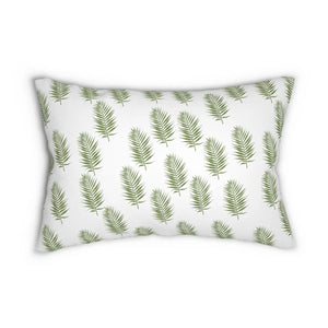 Green Leaves Polyester Lumbar Pillow – Eco Friendly - Dipaliz - Pillows