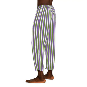 Green and Purple Stripes Men’s Pajama Pants (aop) - Pajamas
