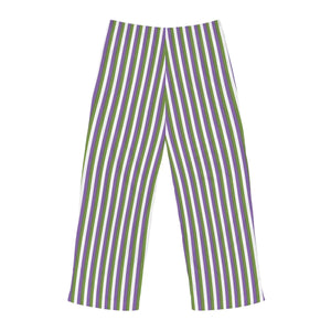 Green and Purple Stripes Men’s Pajama Pants (aop) - Pajamas