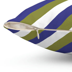 Bold Purple Striped Polyester Square Pillow - Dipaliz - Throw Pillows